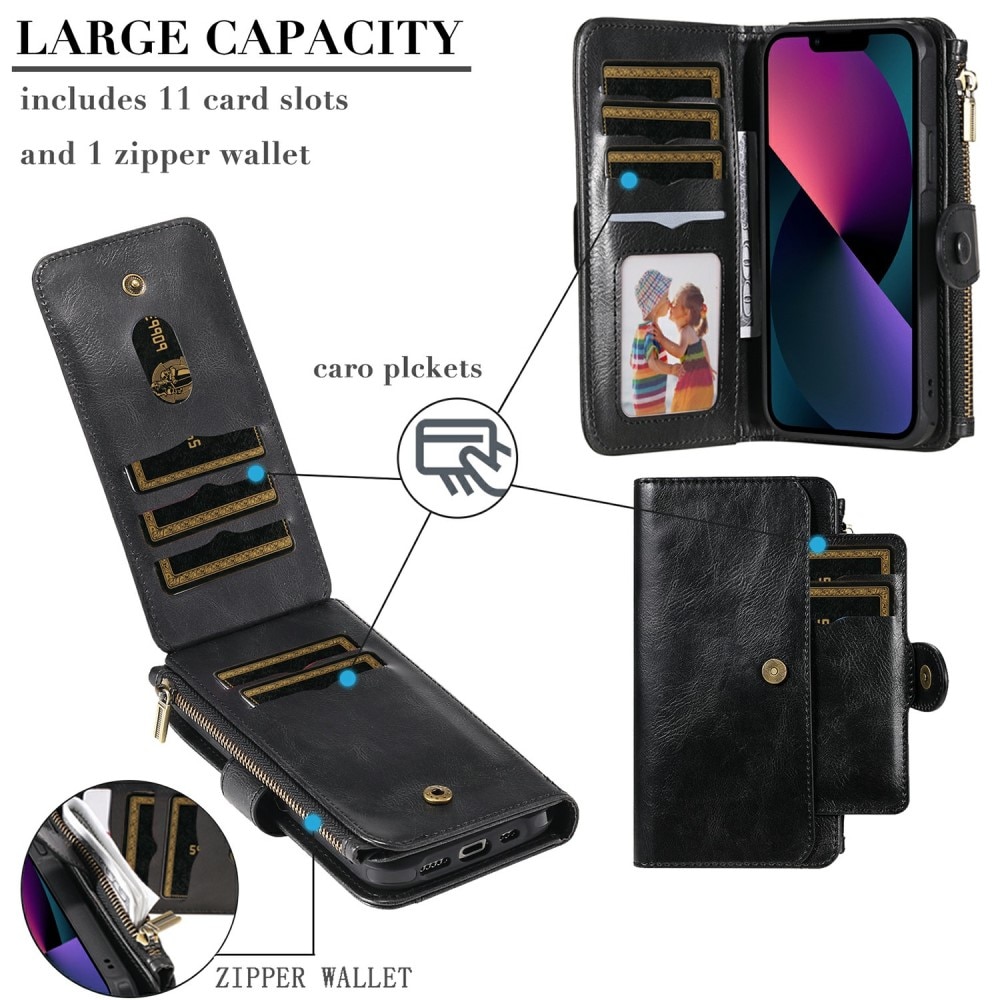 Magnet Leather Multi-Wallet iPhone 13 sort