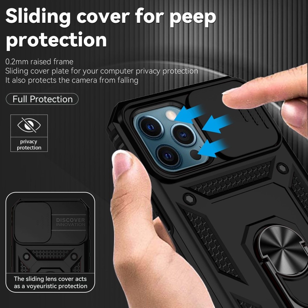 Hybridcover Ring+Camera Protection iPhone 12 Pro Max svart
