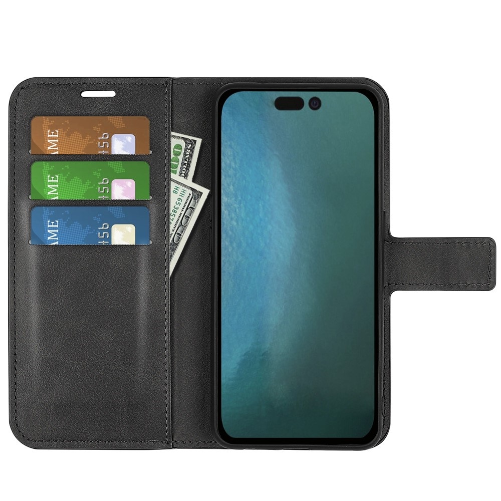 Leather Wallet iPhone 14 Pro Max Black