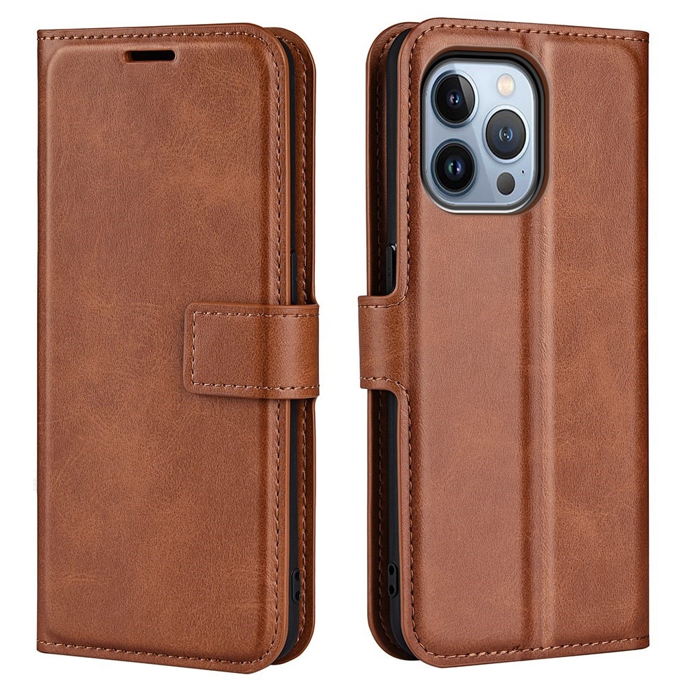 Leather Wallet iPhone 14 Pro Max Brown