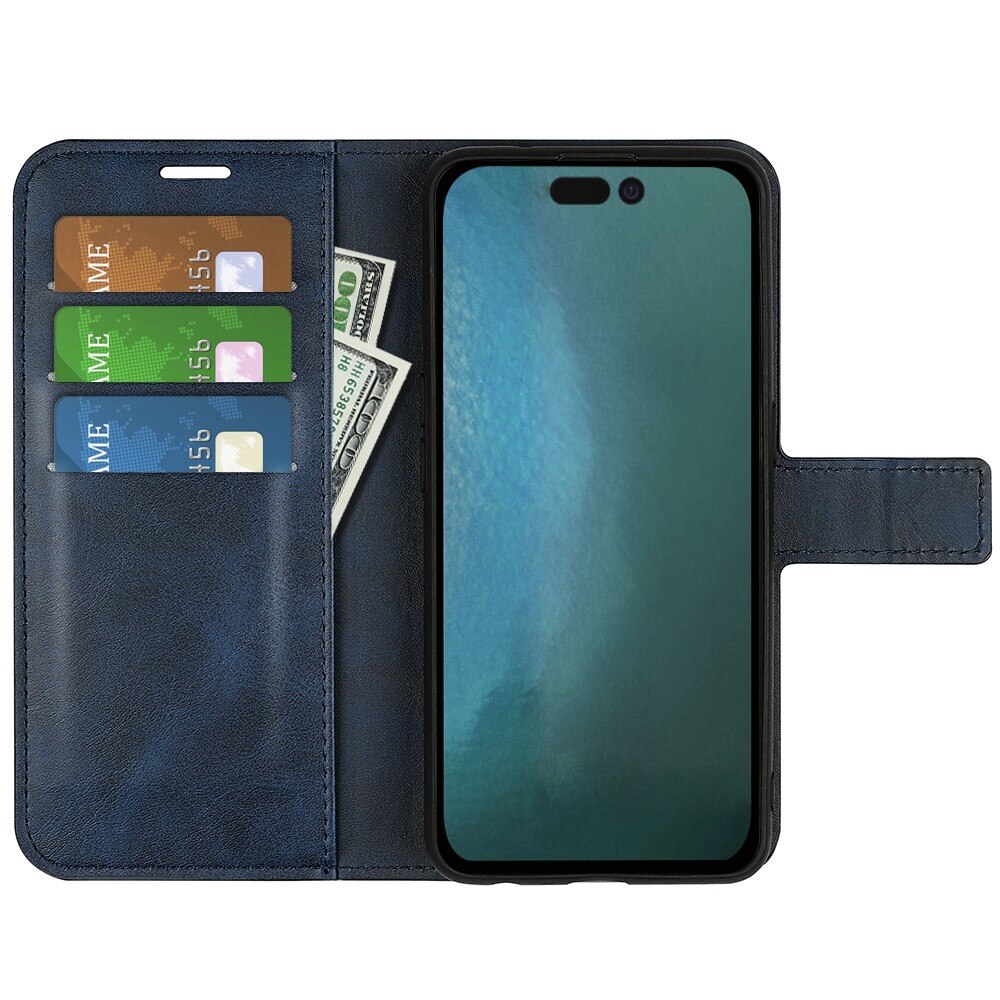 Leather Wallet iPhone 14 Plus Blue