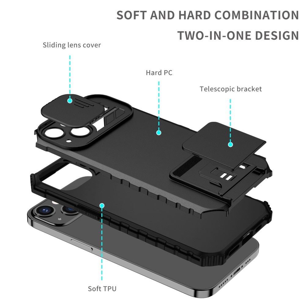 iPhone 13 Pro Kickstand Cover kamerabeskyttelse Sort