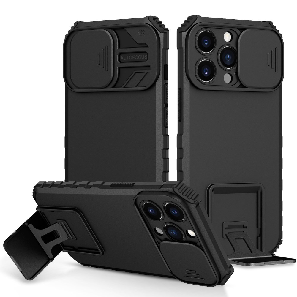 iPhone 13 Pro Kickstand Cover kamerabeskyttelse Sort