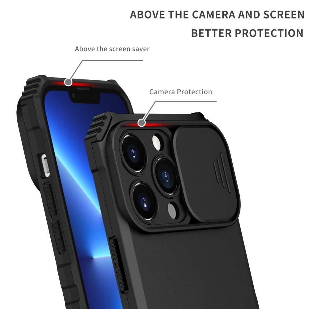 iPhone 13 Pro Kickstand Cover kamerabeskyttelse sort