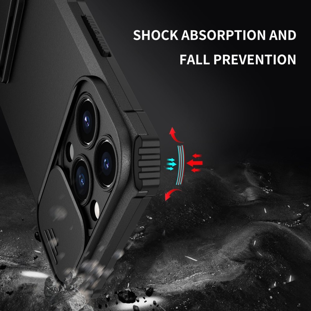 iPhone 13 Pro Kickstand Cover kamerabeskyttelse Sort
