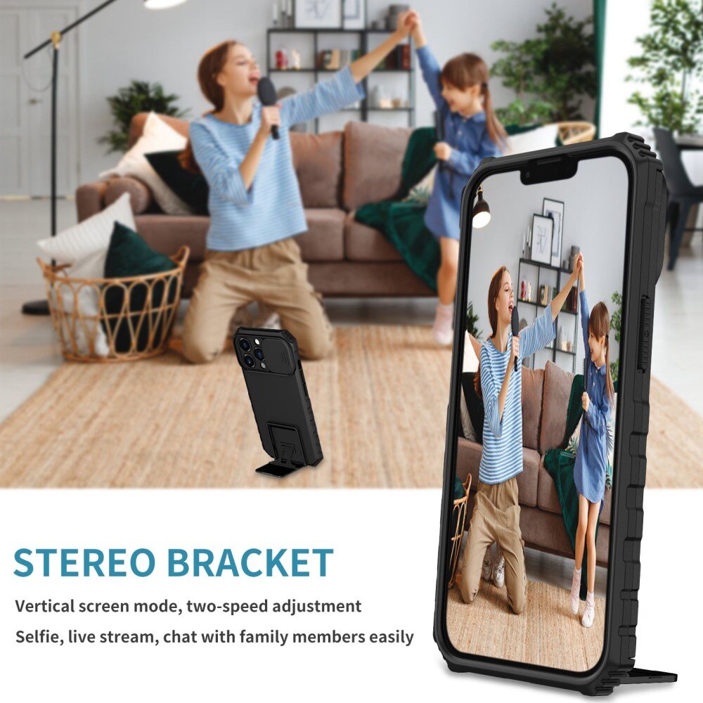 iPhone 13 Pro Kickstand Cover kamerabeskyttelse Sort