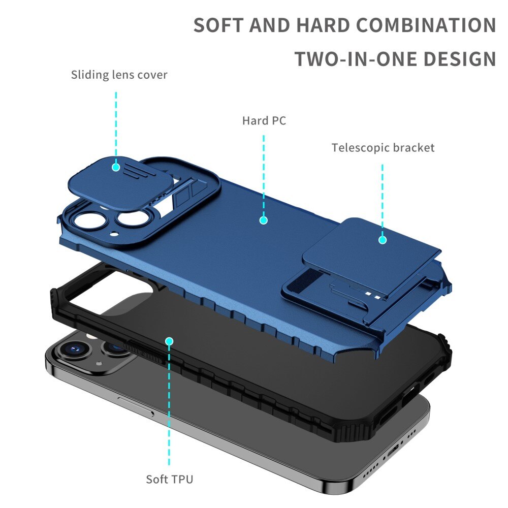 Apple iPhone 13 Pro Kickstand Cover kamerabeskyttelse Blå