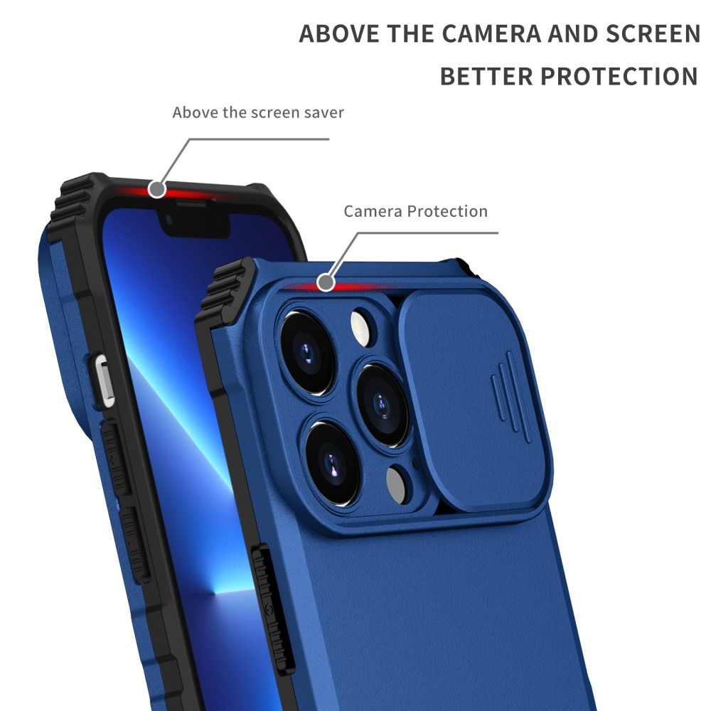 iPhone 13 Pro Kickstand Cover kamerabeskyttelse blå