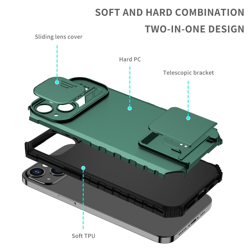 Apple iPhone 13 Pro Kickstand Cover kamerabeskyttelse Grøn