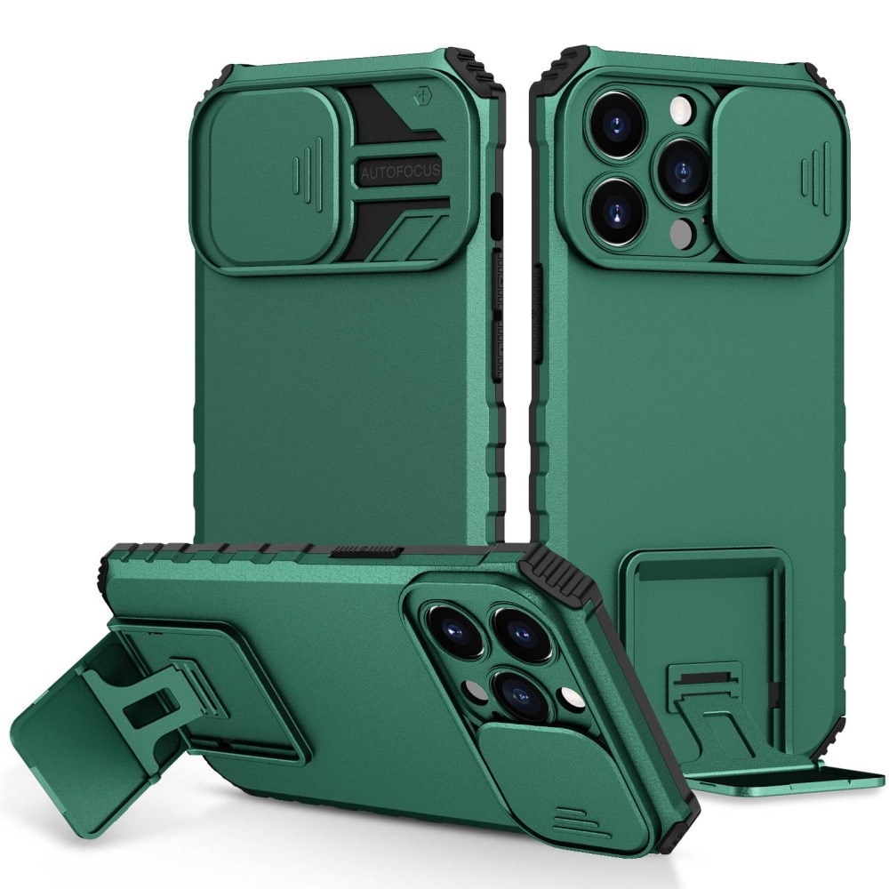Apple iPhone 13 Pro Kickstand Cover kamerabeskyttelse Grøn