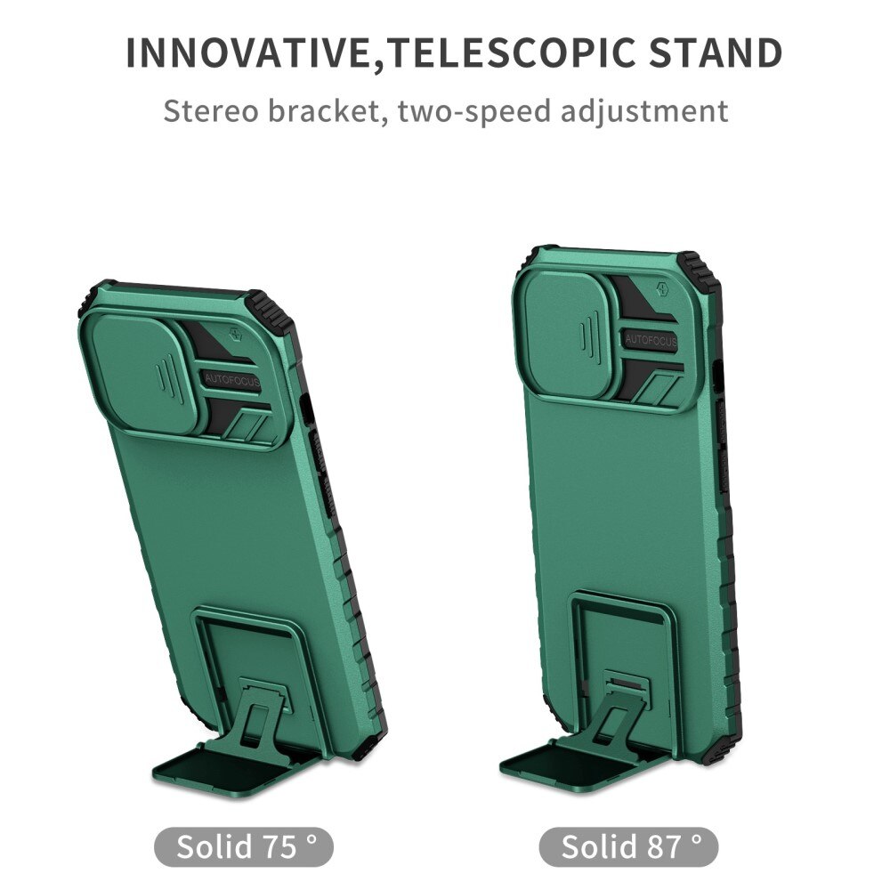 Apple iPhone 13 Pro Kickstand Cover kamerabeskyttelse Grøn