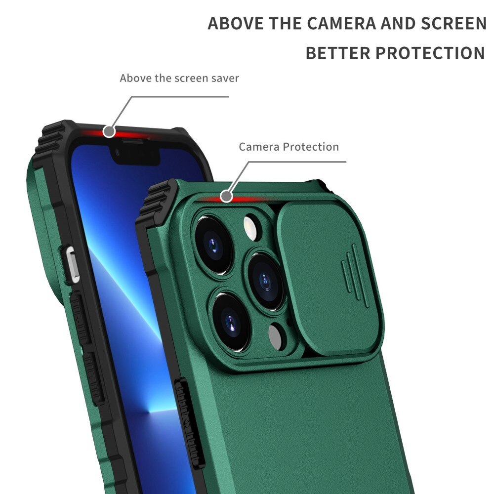 Apple iPhone 13 Pro Kickstand Cover kamerabeskyttelse Grøn
