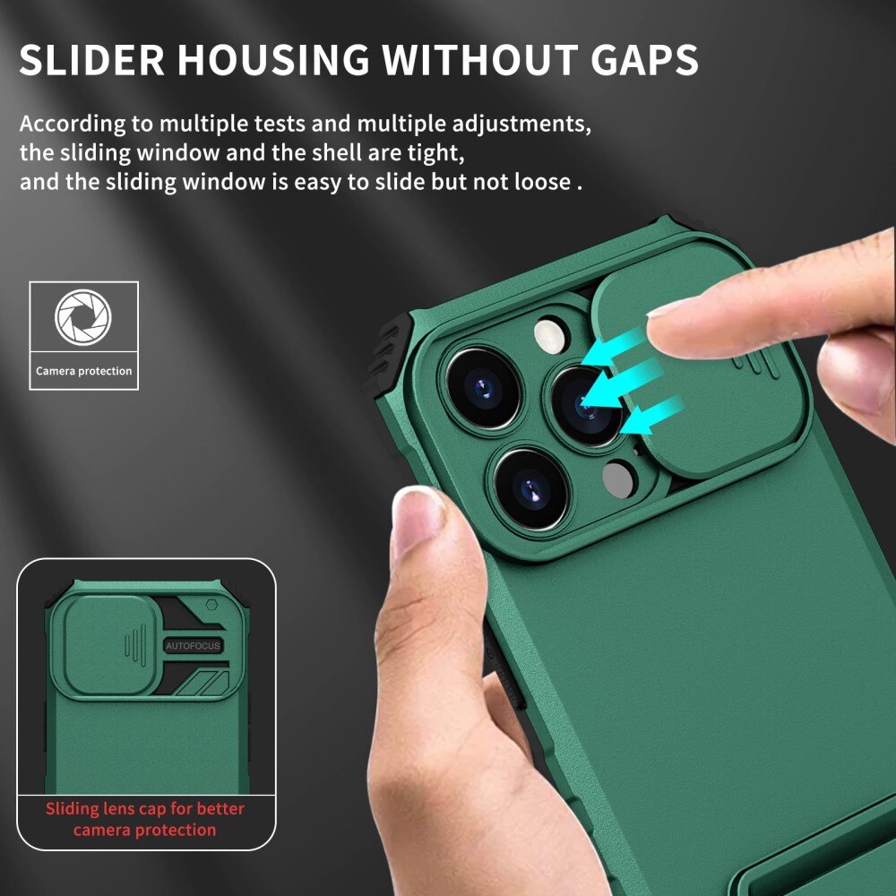 Apple iPhone 13 Pro Kickstand Cover kamerabeskyttelse Grøn