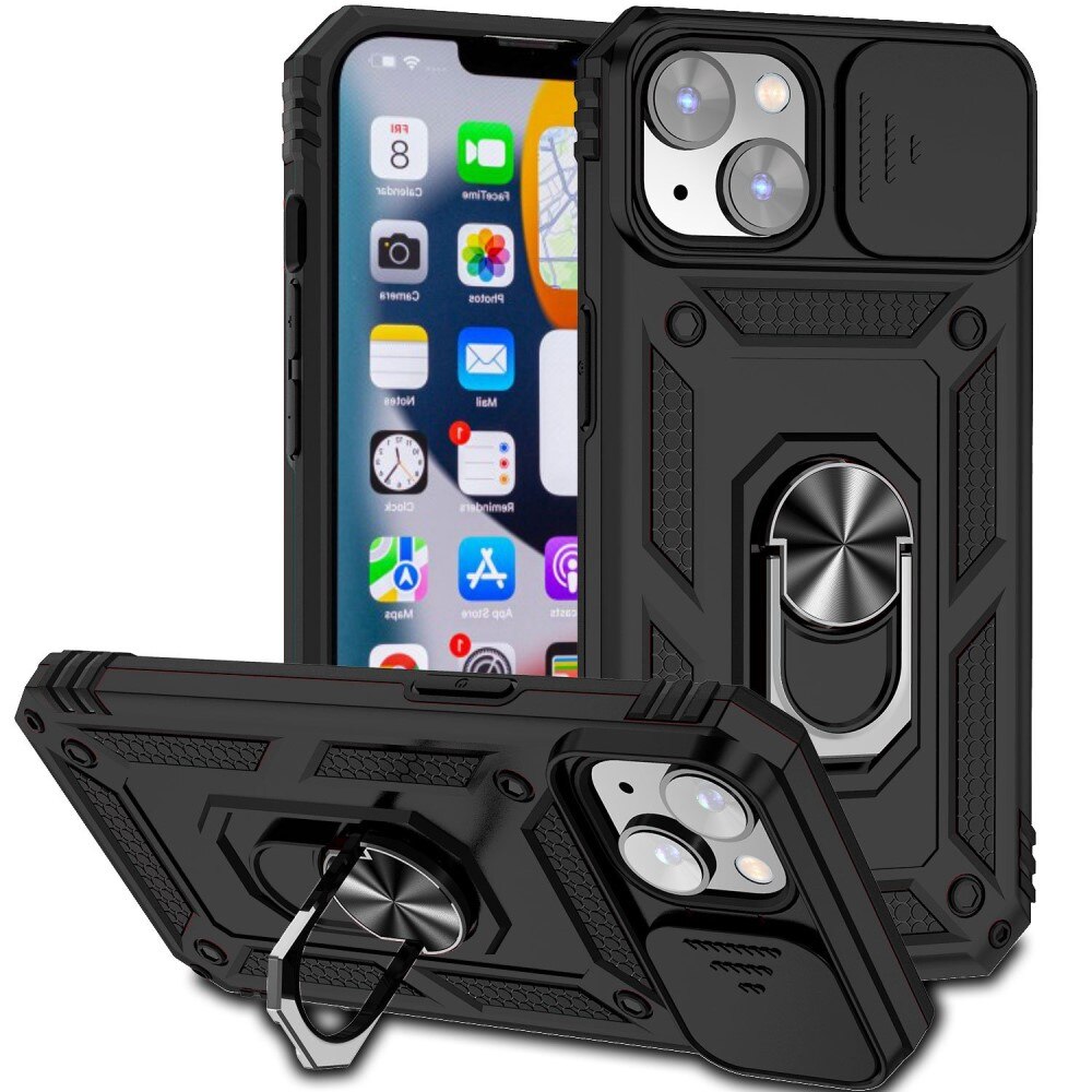 Hybridcover Tech Ring+Kamerabeskyttelse iPhone 14 Plus sort