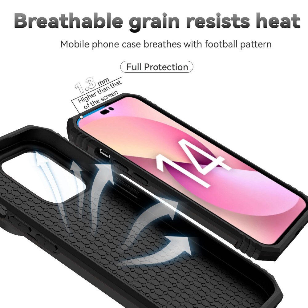 Hybridcover Tech Ring+Kamerabeskyttelse iPhone 14 Pro Max sort