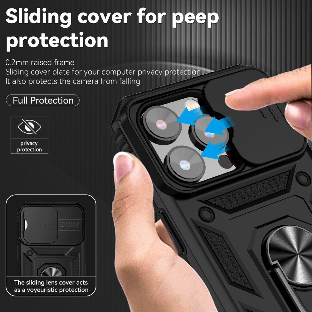 Hybridcover Ring + Kamerabeskyttelse iPhone 14 Pro Max Sort