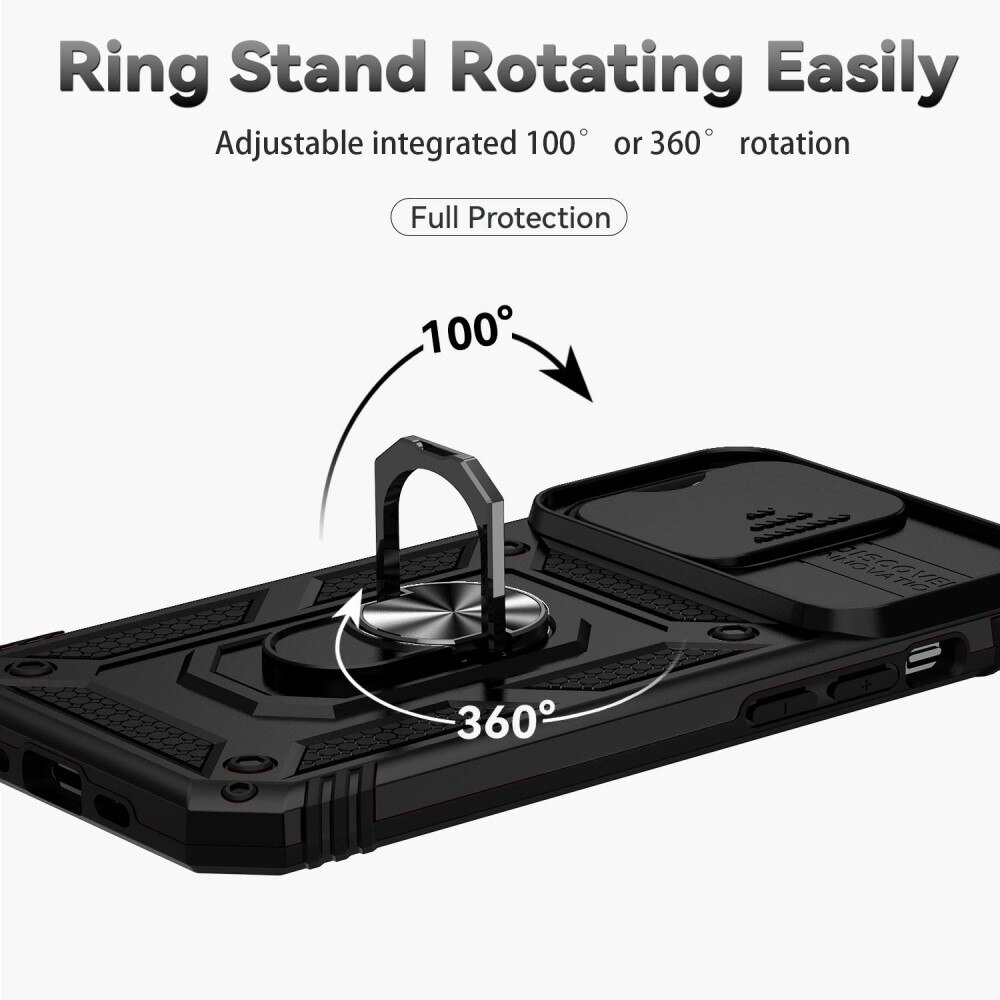 Hybridcover Ring + Kamerabeskyttelse iPhone 14 Pro Max Sort