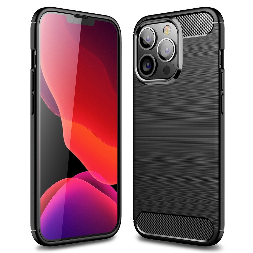 iPhone 14 Pro Cover TPU Brushed Sort