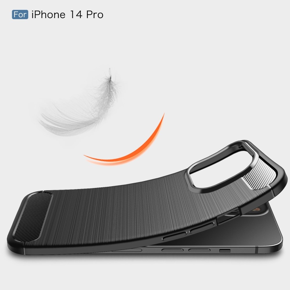iPhone 14 Pro Cover TPU Brushed Sort
