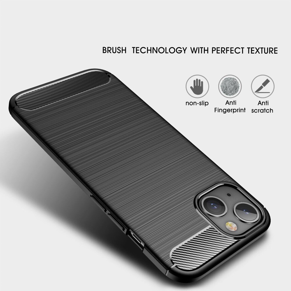 iPhone 14 Cover TPU Brushed Sort