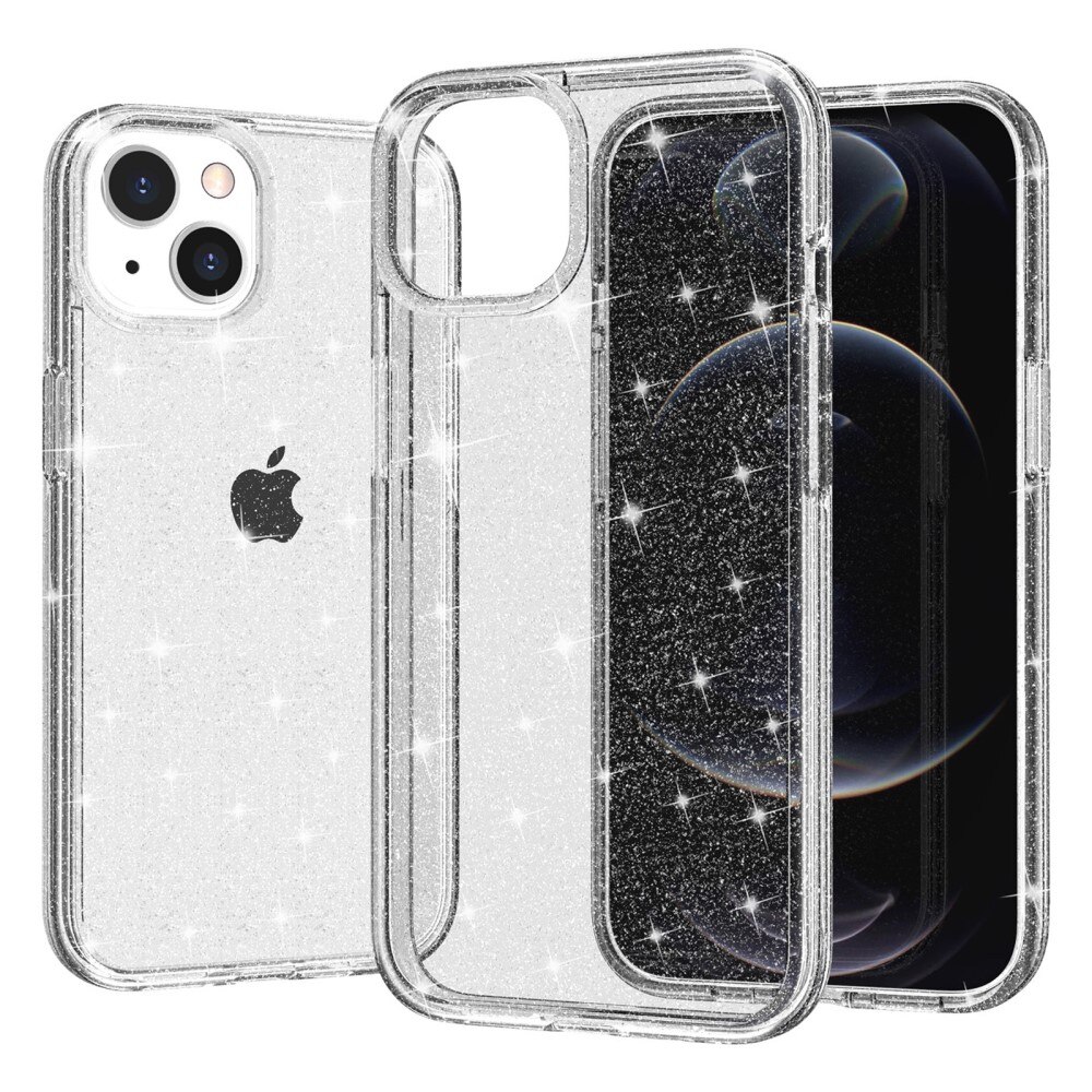 Liquid Glitter Case iPhone 15 gennemsigtig