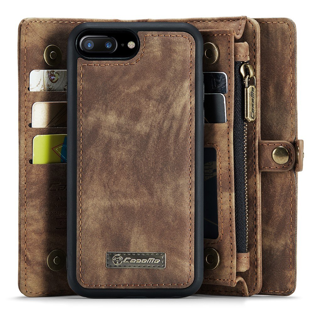 Multi-slot Mobiltaske iPhone 7 Plus/iPhone 8 Plus Brun