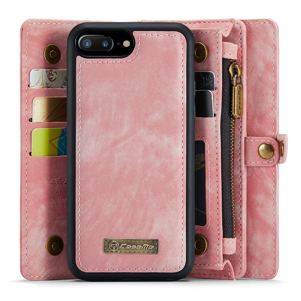 Multi-slot Mobiltaske iPhone 7 Plus/iPhone 8 Plus Lyserød