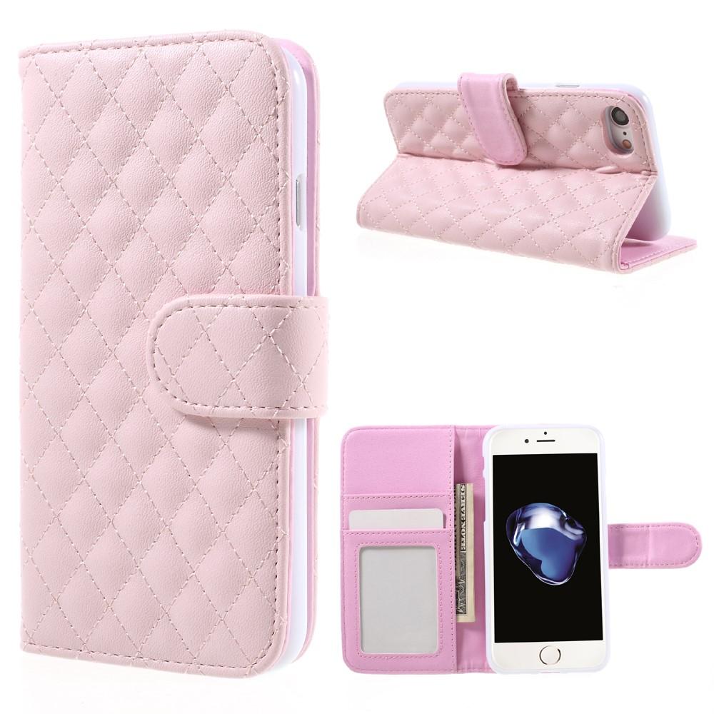 Tegnebogsetui iPhone SE (2020) Quilted lyserød