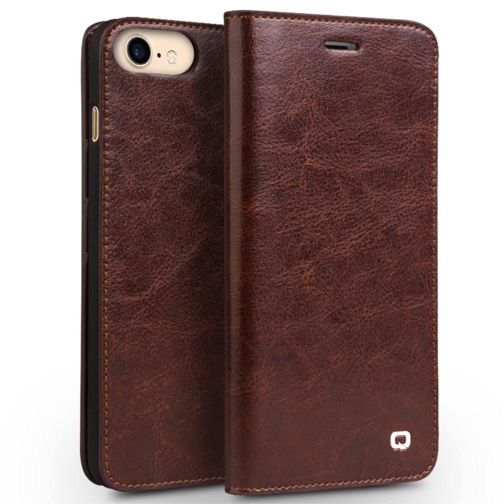 iPhone SE (2020) Leather Wallet Case Brown
