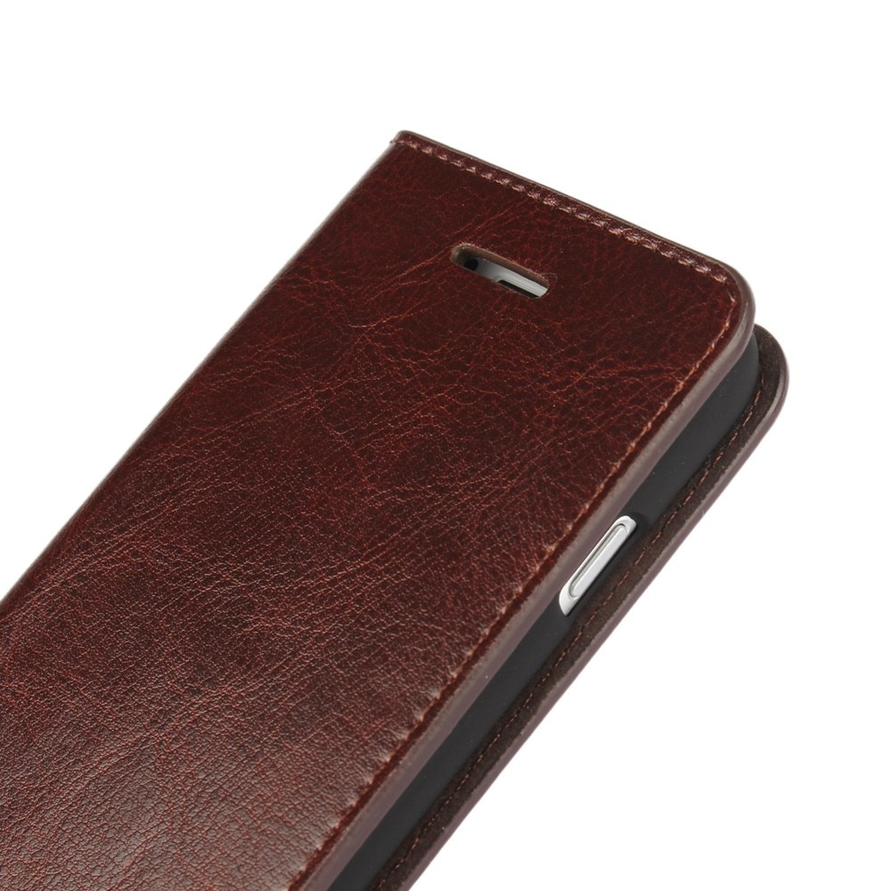 Mobiltaske Ægte Læder iPhone 8 mørkebrun
