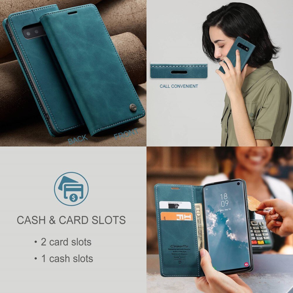 Slim Pung Etui Samsung Galaxy S10 Blå
