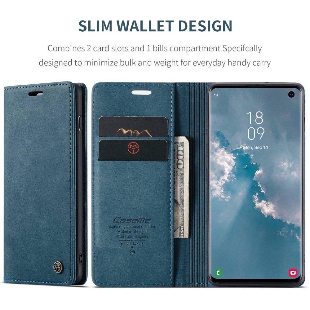 Slim Pung Etui Samsung Galaxy S10 Blå
