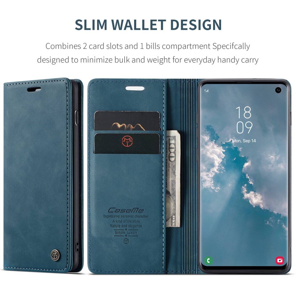 Slim Pung Etui Samsung Galaxy S10 blå