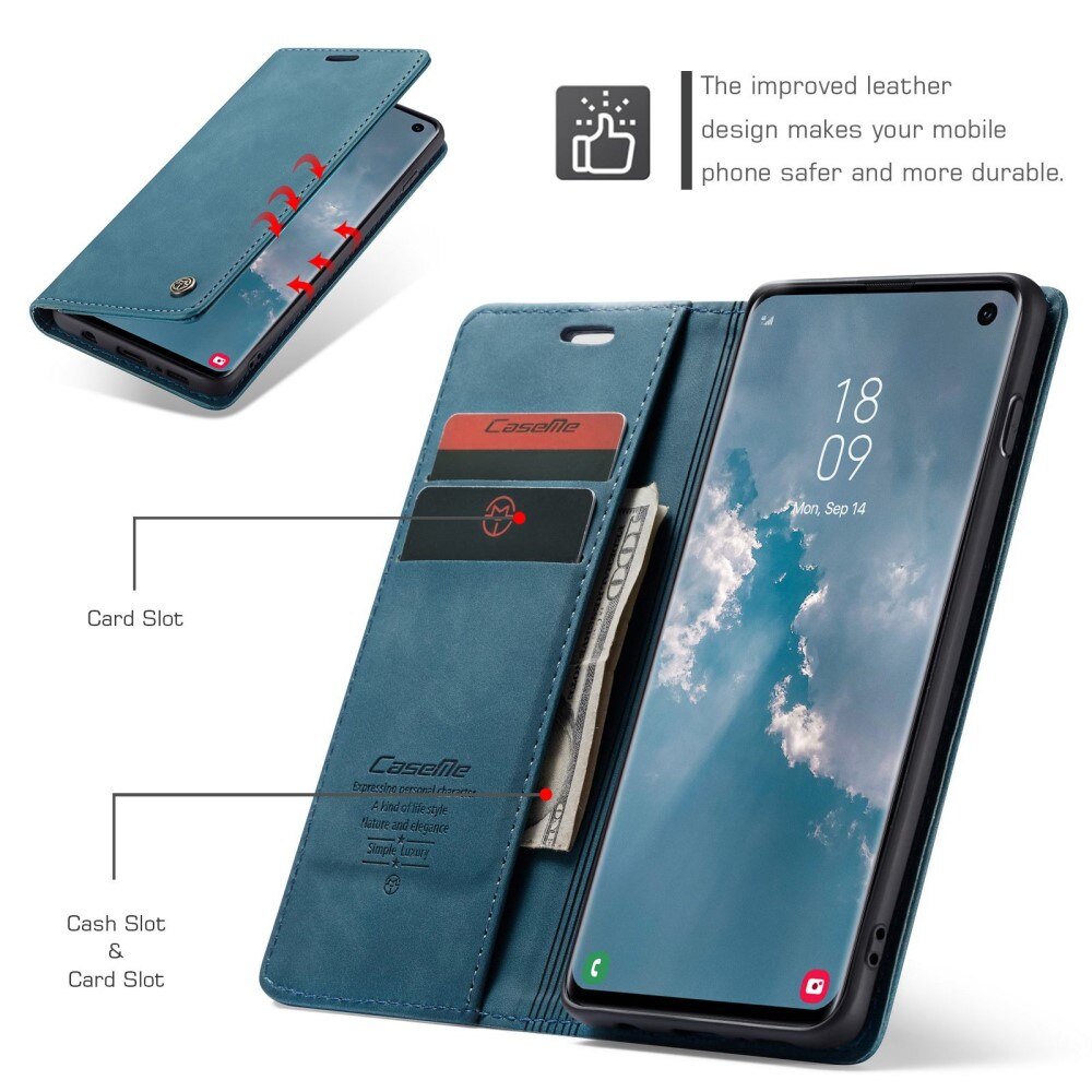 Slim Pung Etui Samsung Galaxy S10 blå