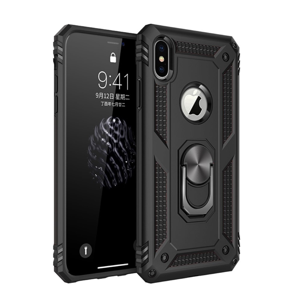 Hybridcover Tech Ring iPhone X/XS sort