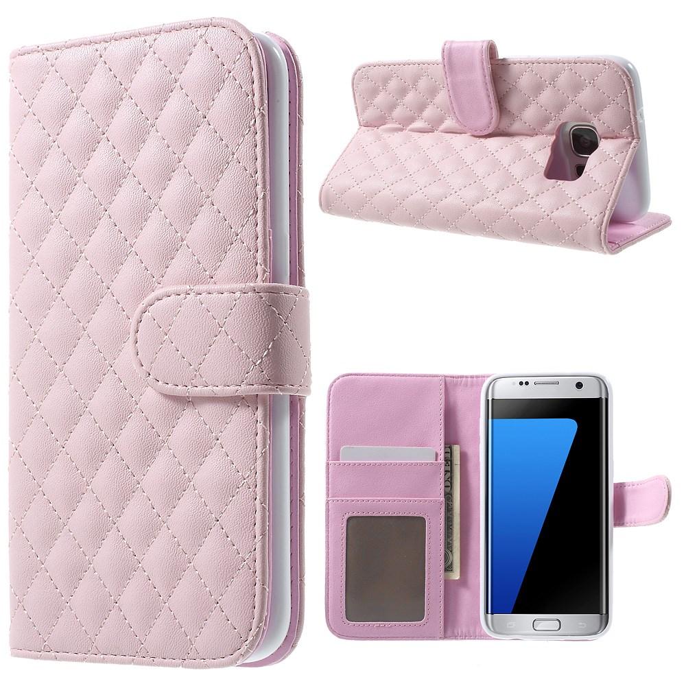 Tegnebogsetui Samsung Galaxy S7 Edge Quilted lyserød