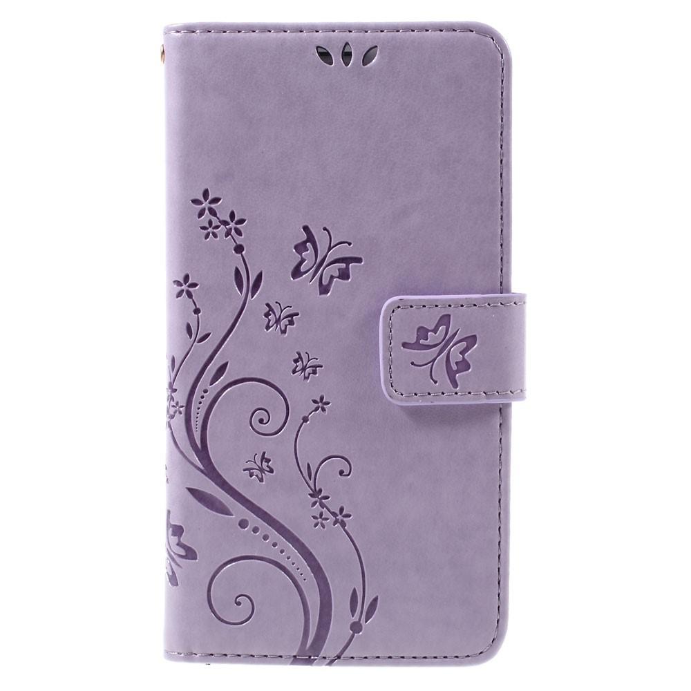Læderetui Sommerfugle Samsung Galaxy J5 2016 Lilla