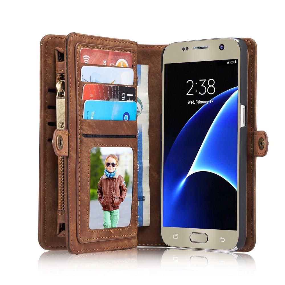 Multi-slot Mobiltaske Galaxy S7 brun