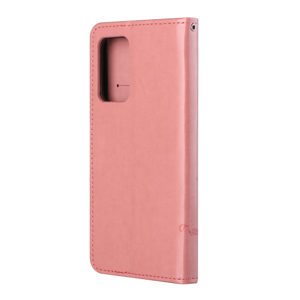 Læderetui Sommerfugle Samsung Galaxy A82 5G Lyserød
