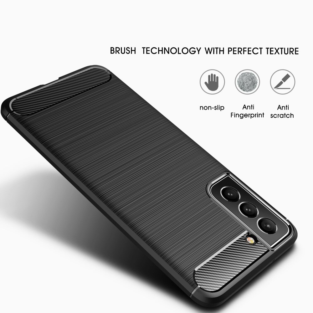 Samsung Galaxy S21 FE Cover TPU Brushed Sort