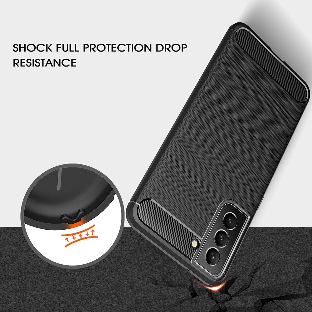 Samsung Galaxy S21 FE Cover TPU Brushed Sort