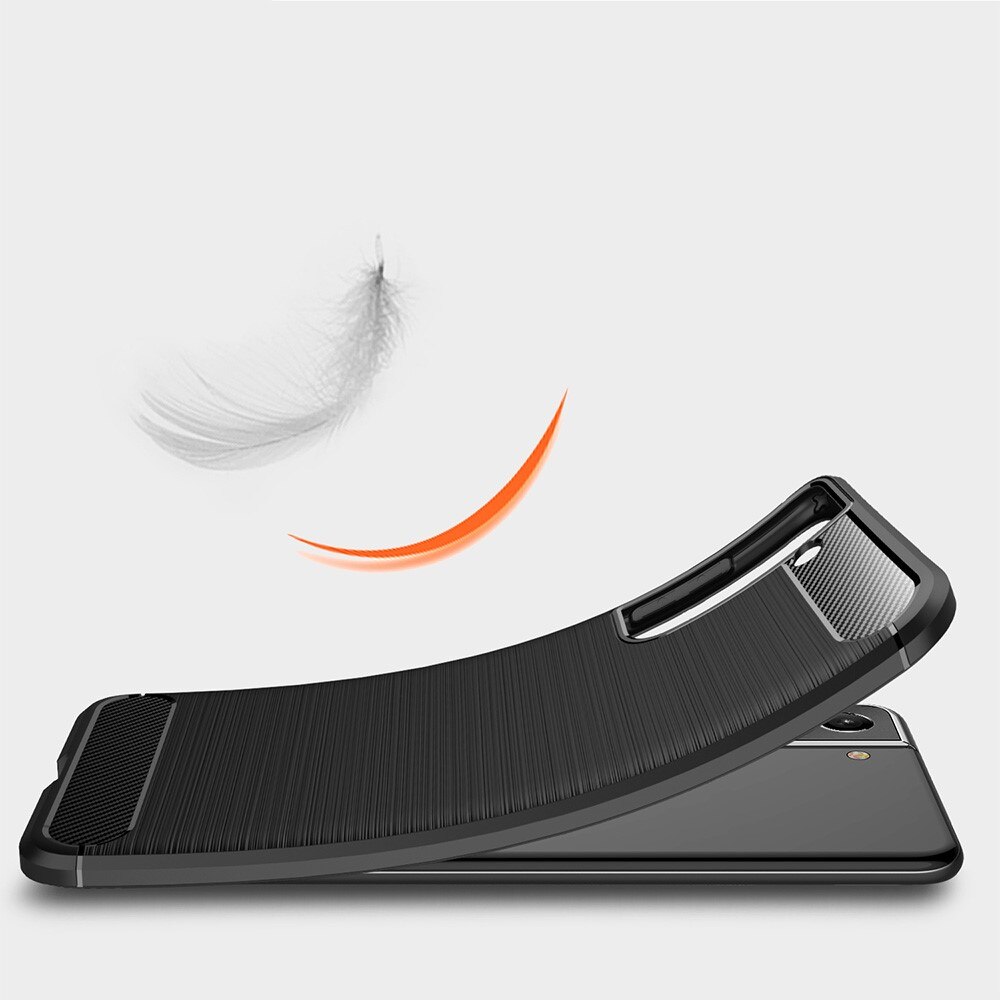 Samsung Galaxy S21 FE Cover TPU Brushed Sort