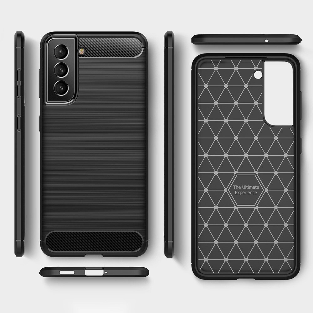 Samsung Galaxy S21 FE Cover TPU Brushed Sort
