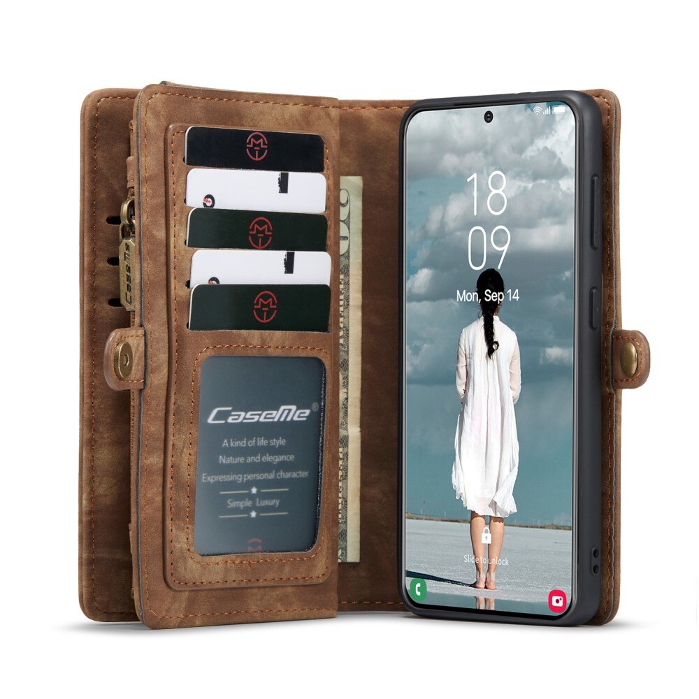 Multi-slot Mobiltaske Samsung Galaxy S21 FE Brun