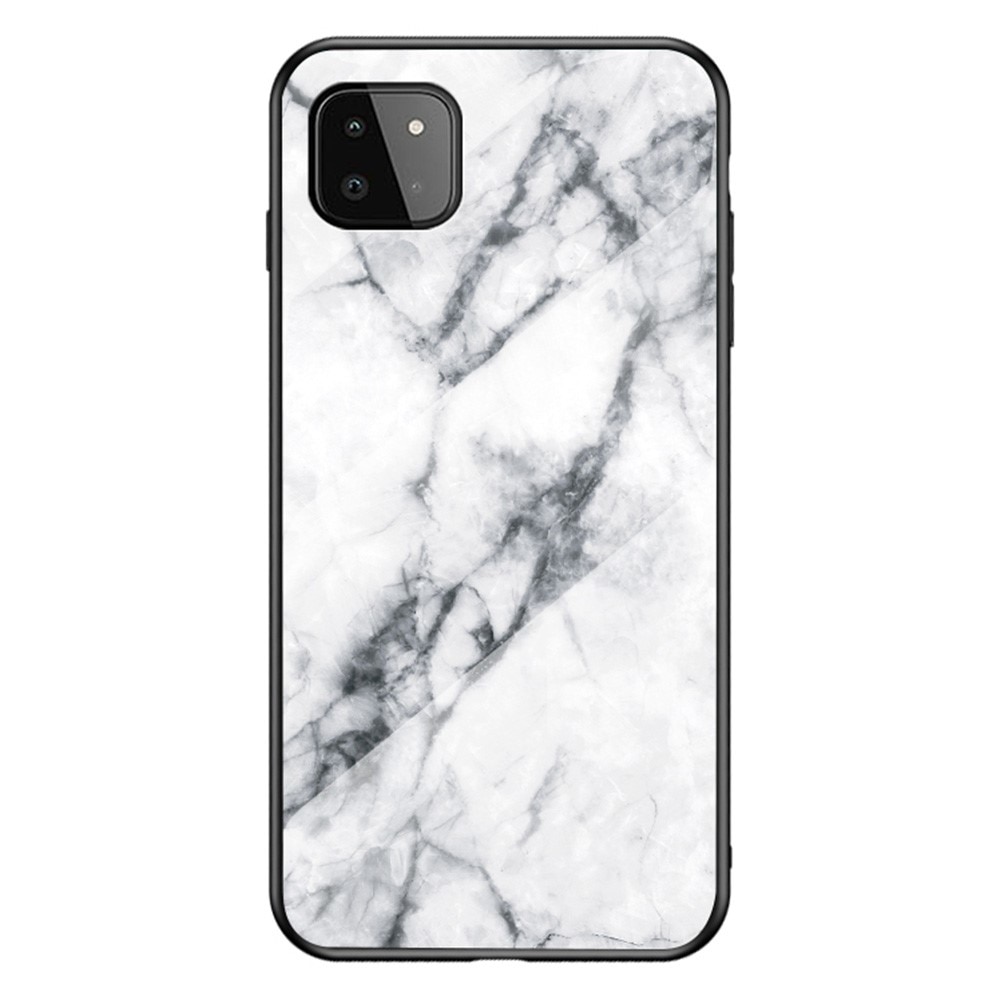 Cover Hærdet Glas Samsung Galaxy A22 5G hvid marmor