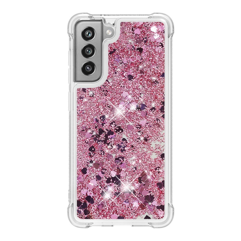 Glitter Powder TPU Cover Samsung Galaxy S21 FE lyserød