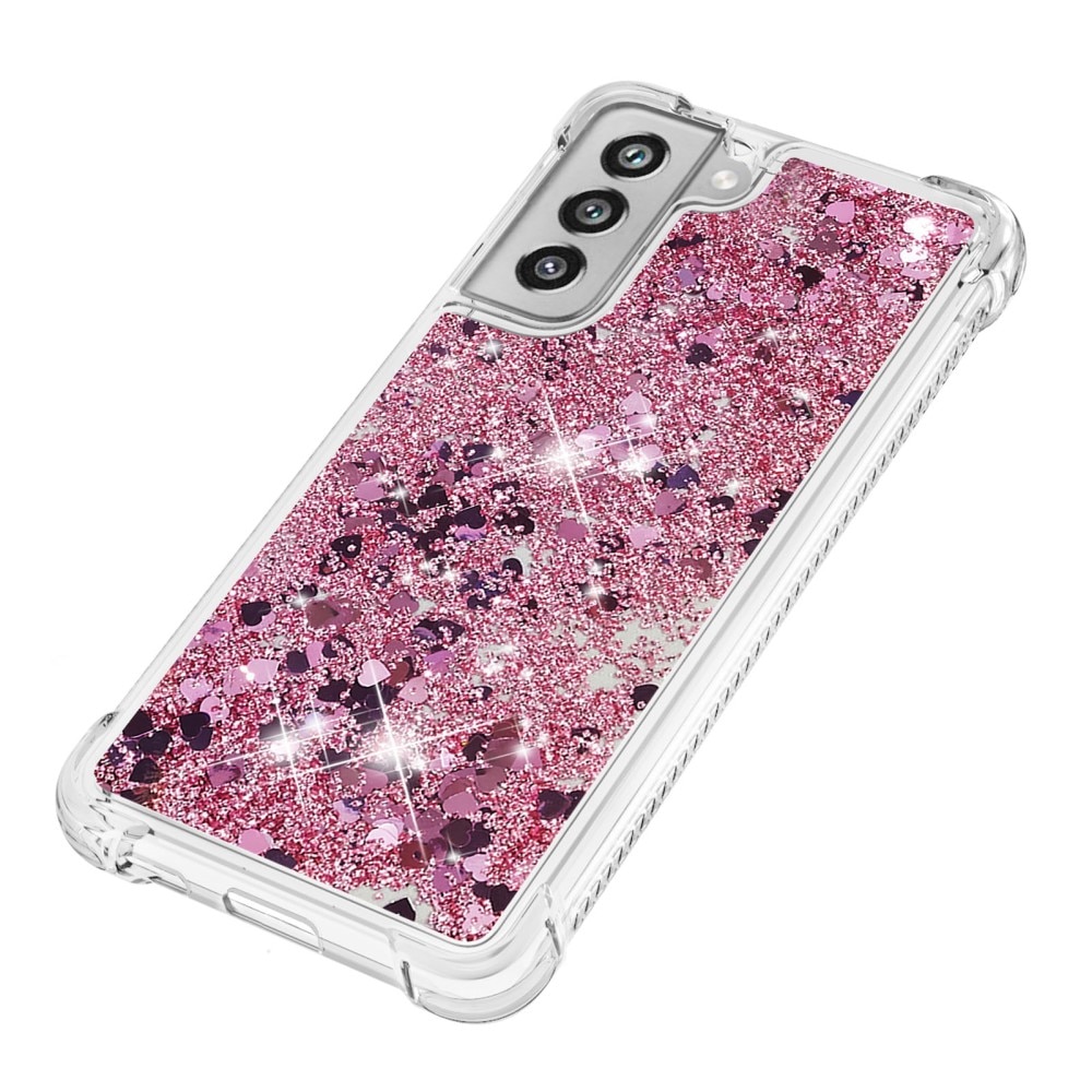 Glitter Powder TPU Cover Samsung Galaxy S21 FE lyserød