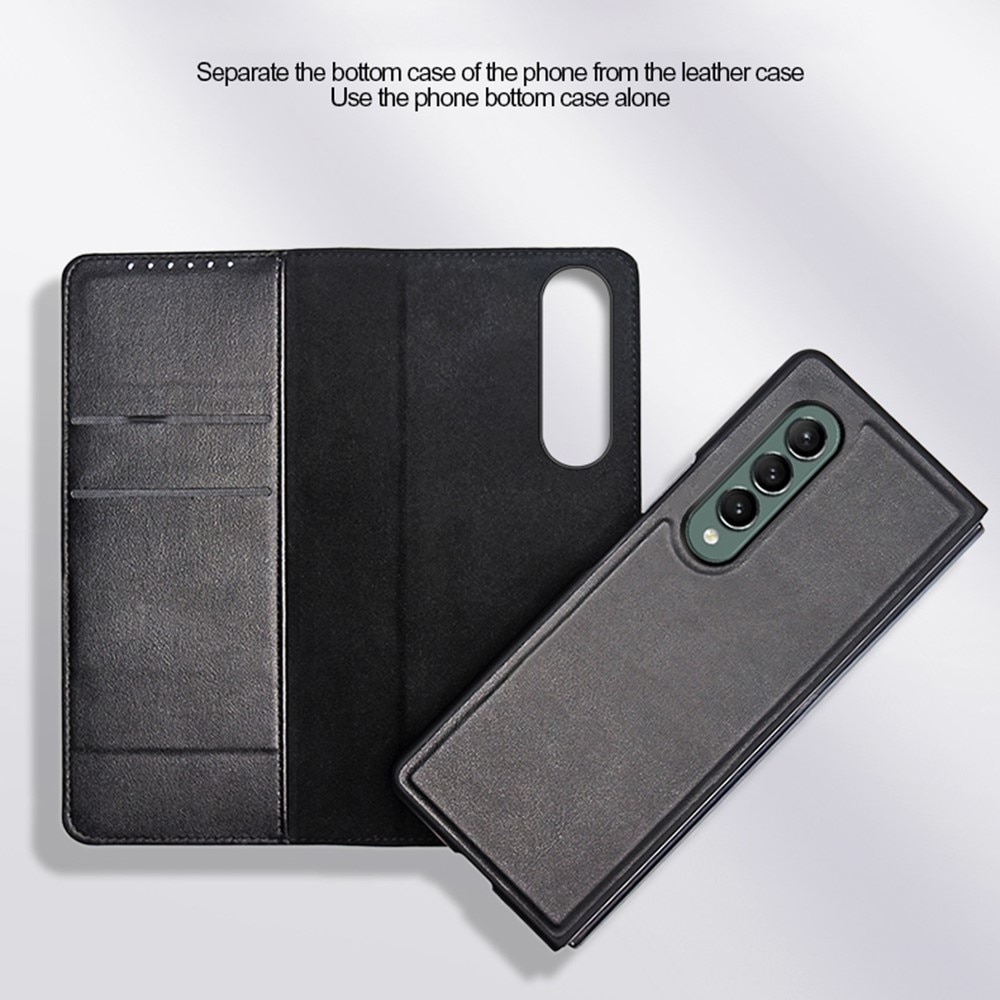 Ægte Læderetui Samsung Galaxy Z Fold 3 Sort