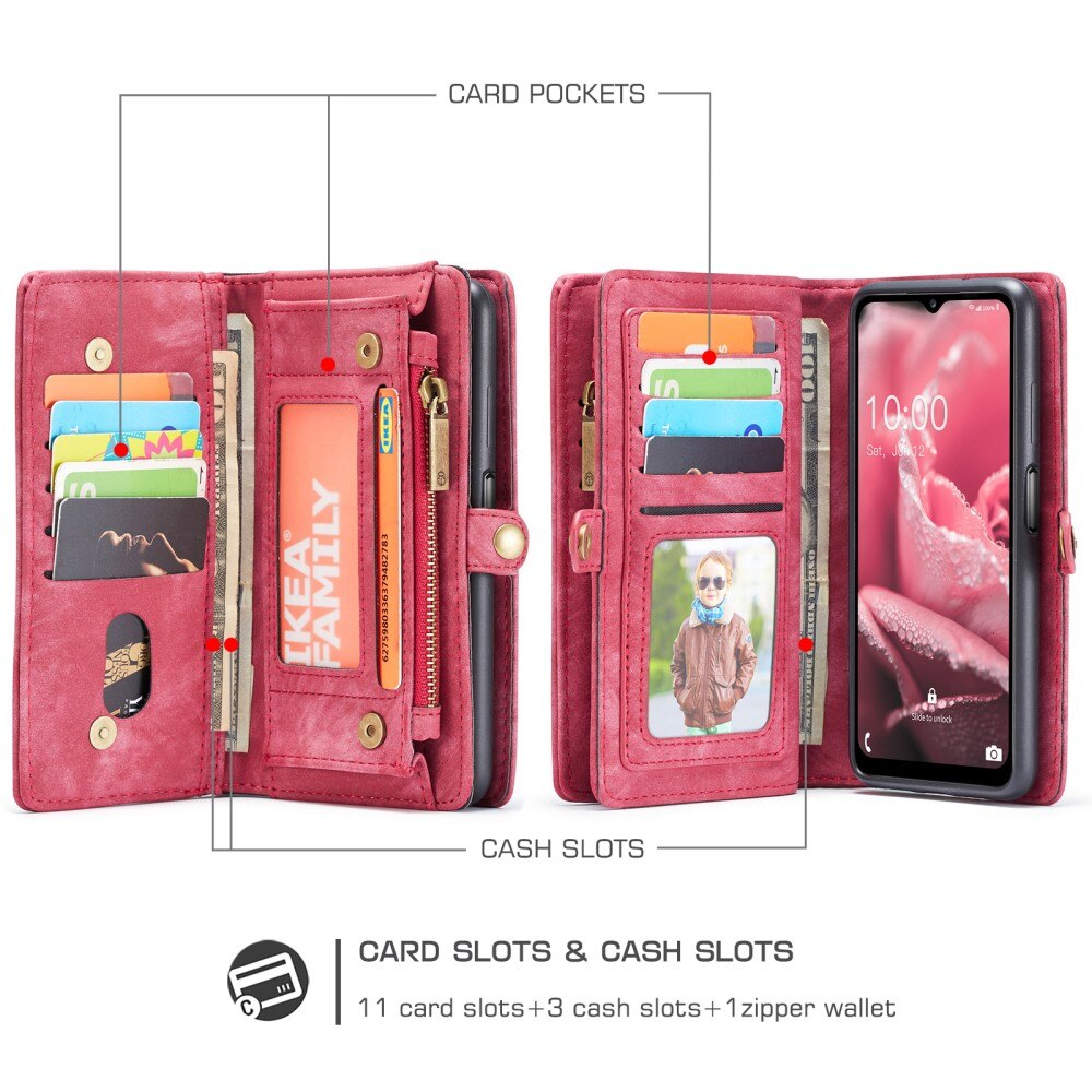 Multi-slot Mobiltaske Samsung Galaxy A12 5G Rød