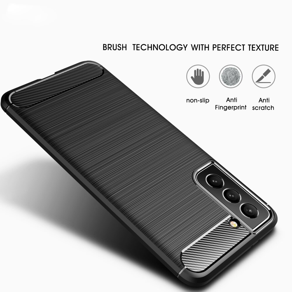 Samsung Galaxy S22 Plus Cover TPU Brushed Sort
